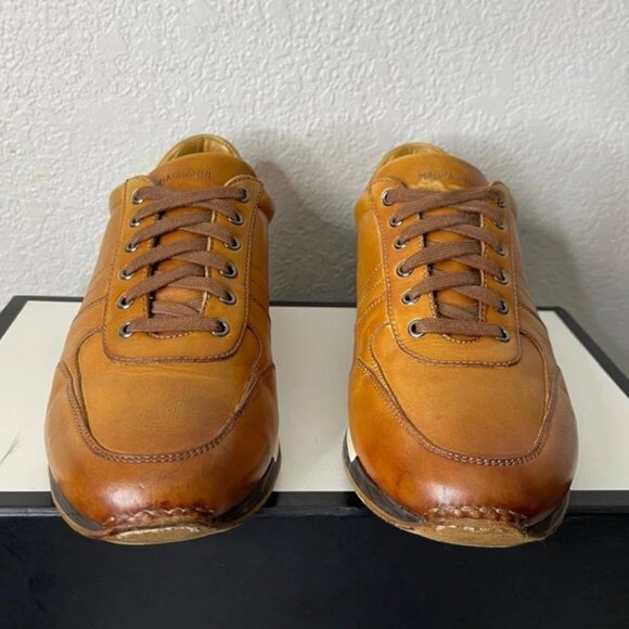 Magnanni Ibiza 22652 Brown Leather Casual Sneaker Low Top Men's 8.5 Fit US 9 - Picture 1 of 13